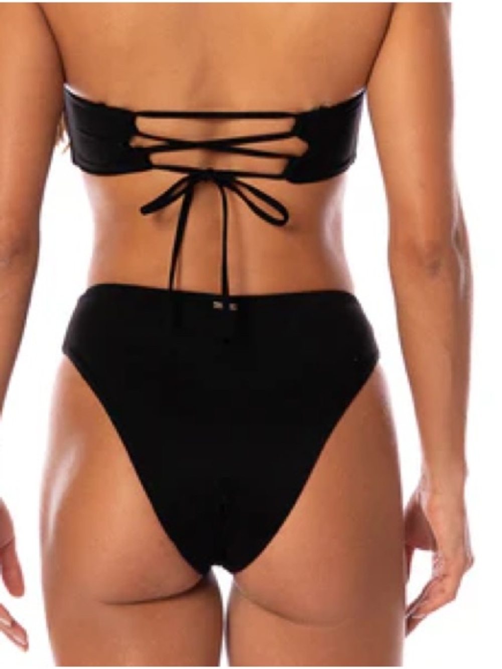 PINK Victoria's Secret Black cheeky high waisted bikini bottom